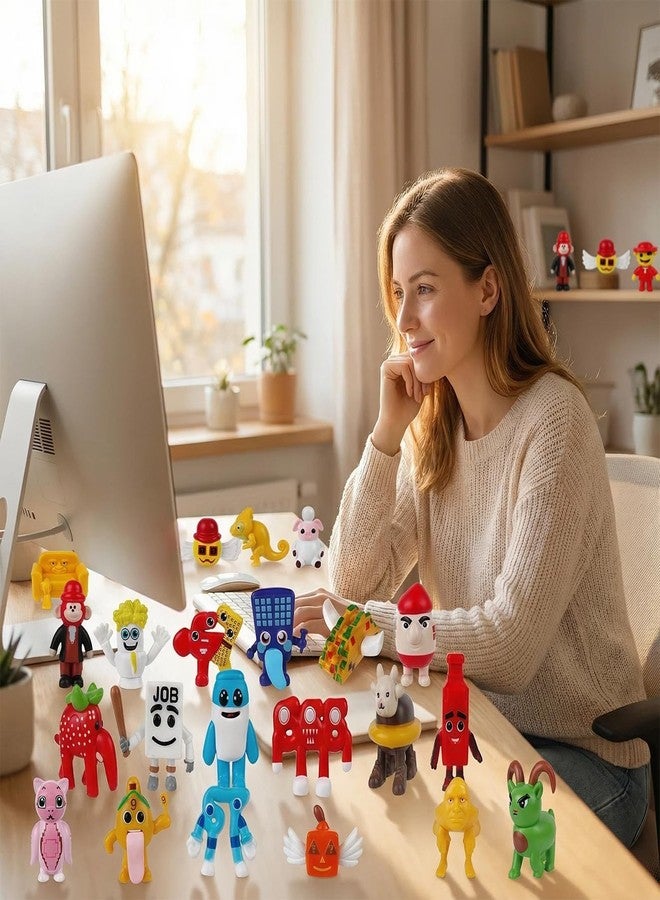 CHENZHOUZAI 24PCS Tralalero Tralala Toys, Tung Tung Sahur & More - Mini Collectible Brainrot Toys for Desk Decor, BRR BRR Patapim,Meme Shark Collectible Animals Figurine Doll (Red 24Pcs) - Image 2
