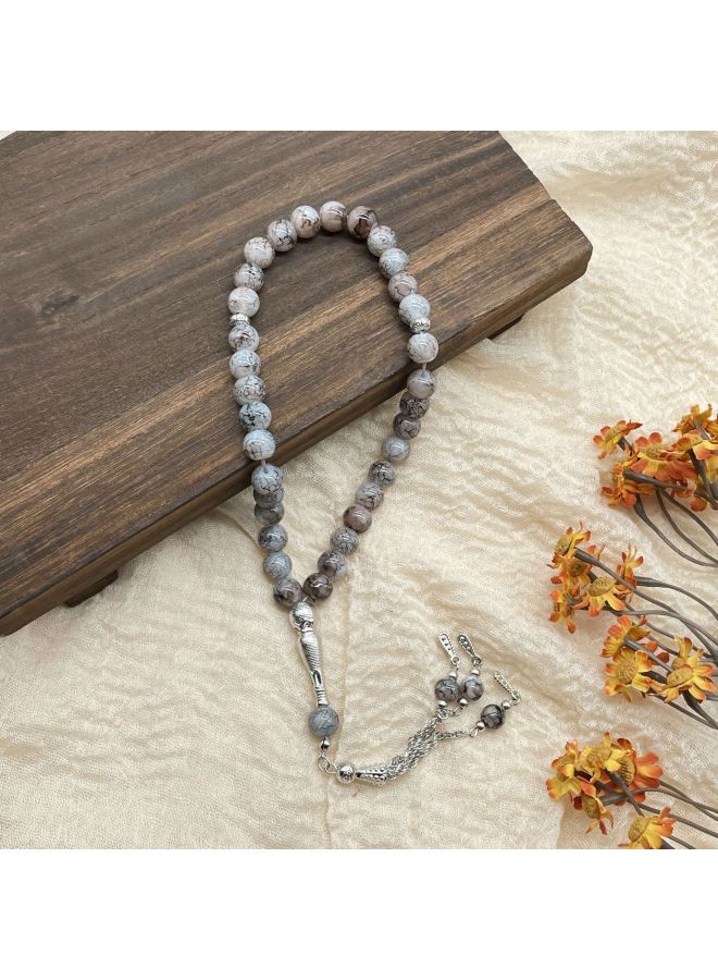 ييكسيا New 10mm 33 Beads Large Flower Bead Drop Tassel Glass Muslim Daily Prayer Beads Middle Eastern - Image 1
