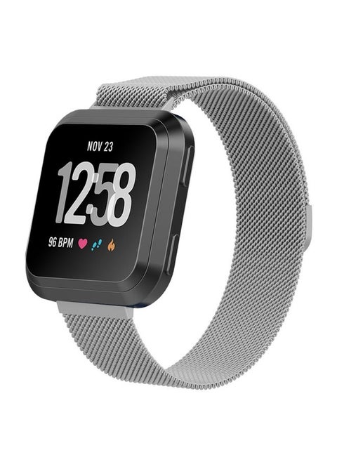 Replacement Strap For Fitbit Versa 2 / Fitbit Versa / Fitbit Versa Lite Milanese Watch Band,, Small Size: 2.3x22.5cm Silver