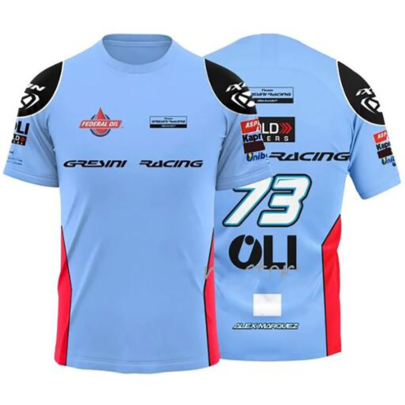 Spring New Racing Locomotive Element Printing 3D Digital Loose Casual Round Neck Men'S T-Shirt Short Sleeve - Image 2