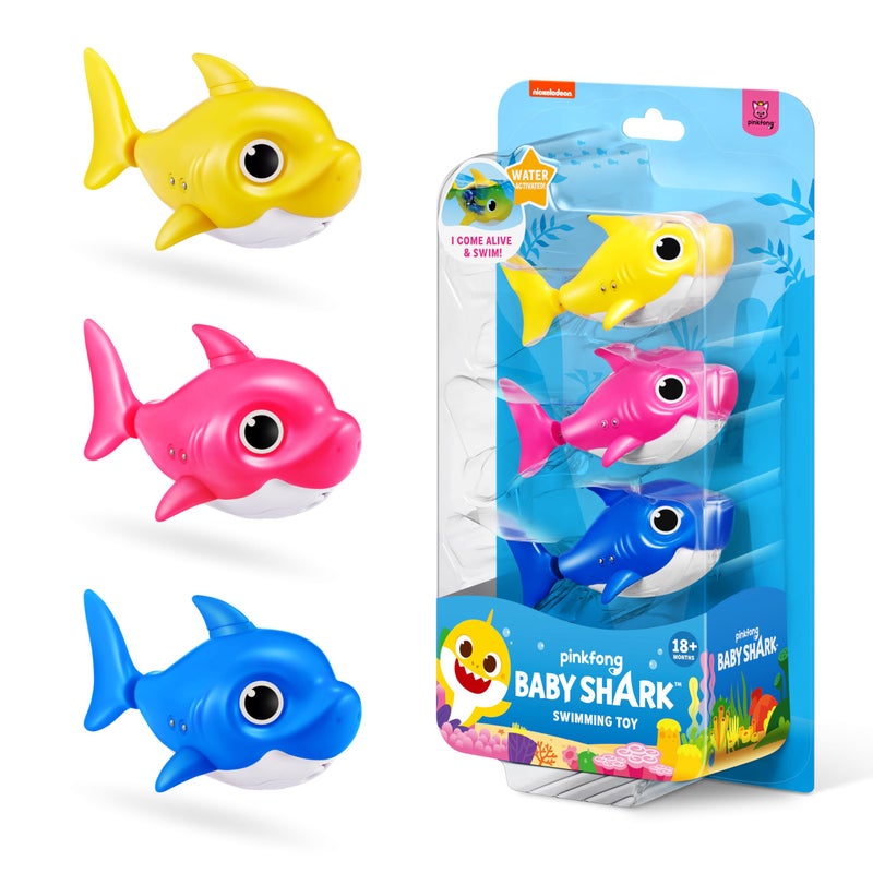 Robo Alive Junior Baby Shark New Silicon Fins Version Swimming Mini Baby Shark 3 Pack by ZURU - Image 4