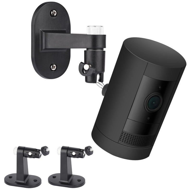 ALERTCAM 2Pack Adjustable Security Wall Mount Bracket for Ring Stick Up Cam & Ring Outdoor Cam Plus, Perfect View Angle for Your Surveillance Camera System - Black - Image 1