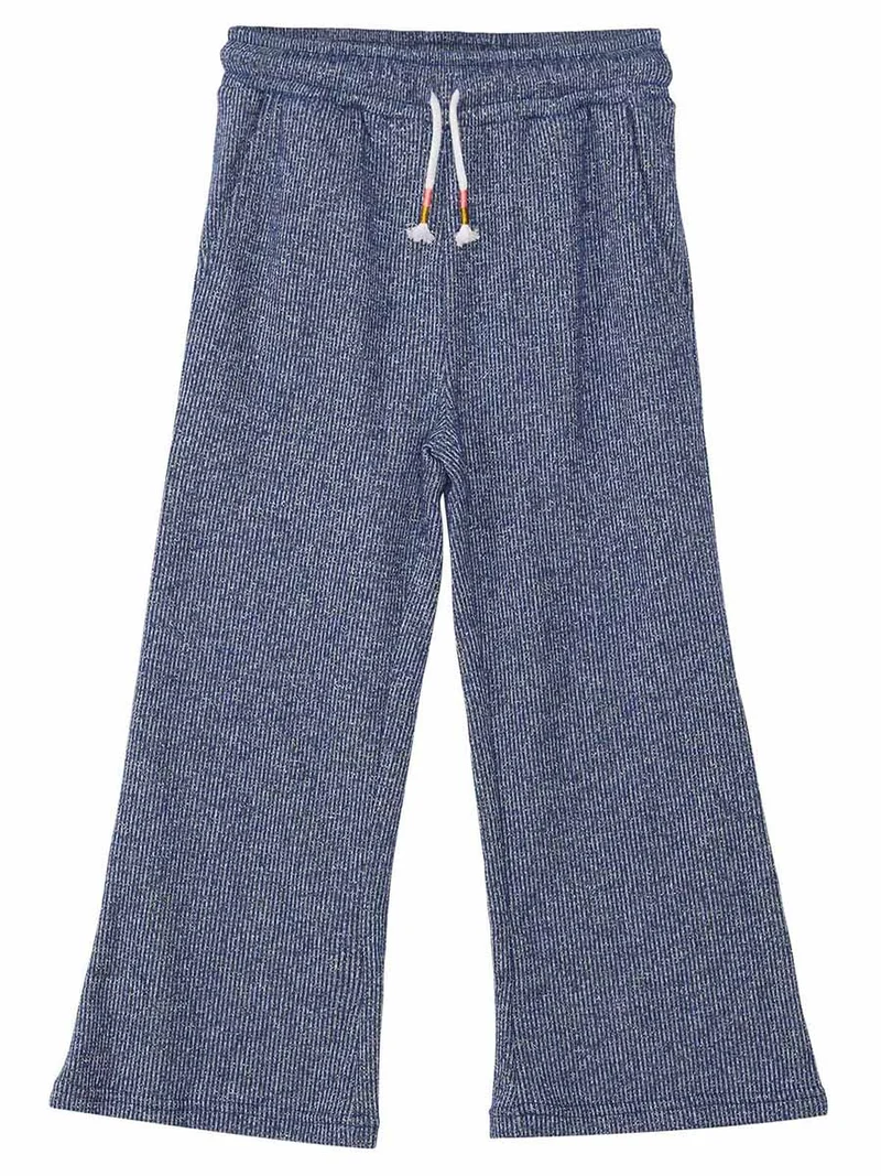 ج&مشب بدلة رياضية محبوكة باللون الكحلي بتصميم قطة فضية