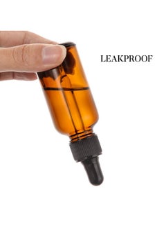 Aozita AOZITA Set of 4, 1 oz Eye Dropper Bottles with 1 Stainless Steel Funnels & 4 Labels - 30ml Thick Dark Amber Glass Tincture Bottles - Leakproof Essential Oils Bottle for Storage and Travel  - Image 5