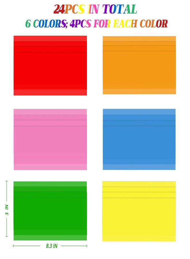 ZAUGONTW 24 Pieces Colored Overlays for Dyslexia, Guided Reading Highlight Strips Colored Overlays Bookmark Reading Tracking Rulers for Dyslexia, ADHD and Reduce Visual Stress - Image 2