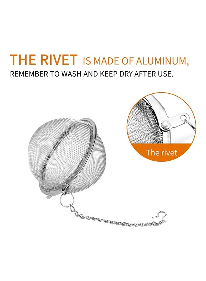 بيوينتي 3 قطع من كرات الشاي الشبكية المصنوعة من الفولاذ المقاوم للصدأ، مقاس 2.75 بوصة، مصفاة فاصلة للشاي، مصفاة مصفاة للشاي، فلاتر للشاي - Image 4