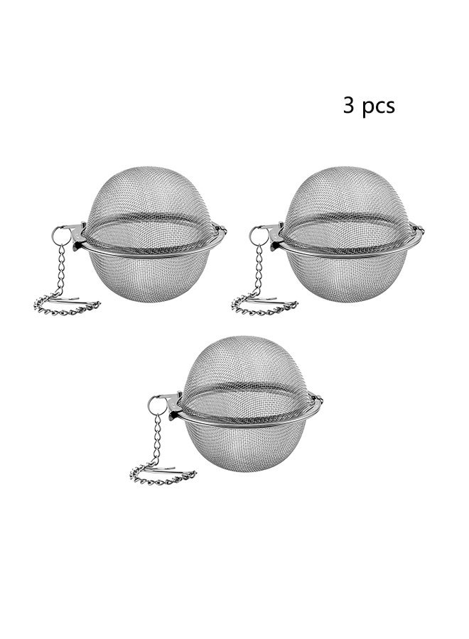 بيوينتي 3 قطع من كرات الشاي الشبكية المصنوعة من الفولاذ المقاوم للصدأ، مقاس 2.75 بوصة، مصفاة فاصلة للشاي، مصفاة مصفاة للشاي، فلاتر للشاي - Image 1
