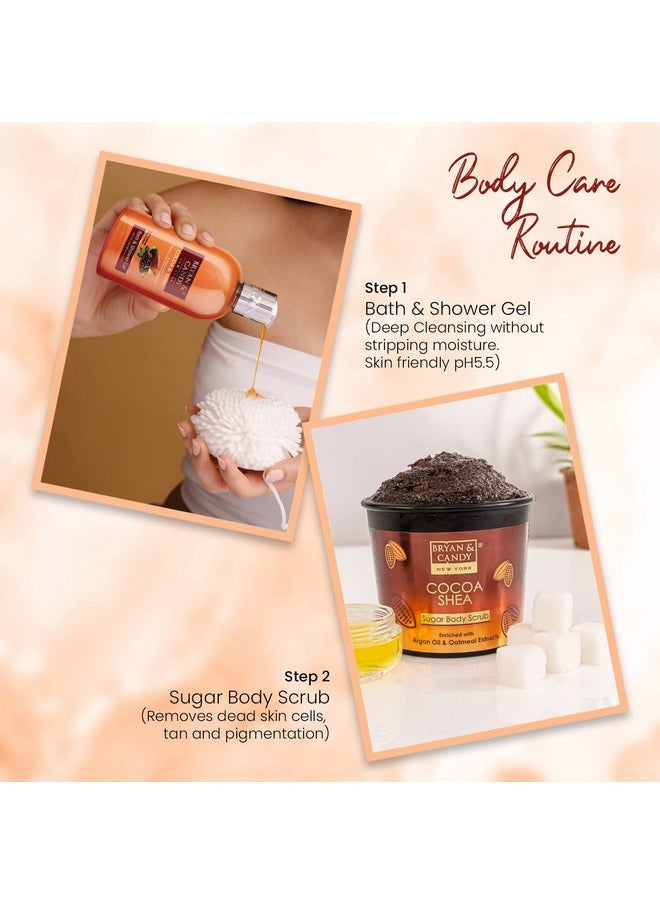 BRYAN & CANDY - Cocoa Shea Bath Tub Kit Gift Set For Women And Men, Complete Home Spa Experience (Shower Gel, Hand & Body Lotion, Sugar Scrub, Body Polish) | 100% Vegan,Sls & Paraben Free, Ph5.5 Skin Friendly - Image 1