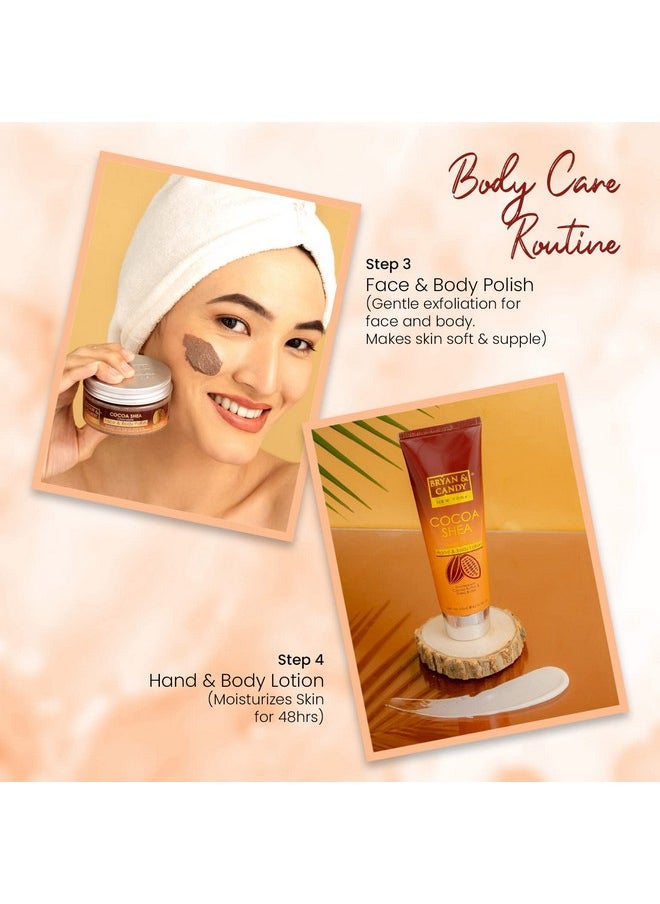 BRYAN & CANDY - Cocoa Shea Bath Tub Kit Gift Set For Women And Men, Complete Home Spa Experience (Shower Gel, Hand & Body Lotion, Sugar Scrub, Body Polish) | 100% Vegan,Sls & Paraben Free, Ph5.5 Skin Friendly - Image 1