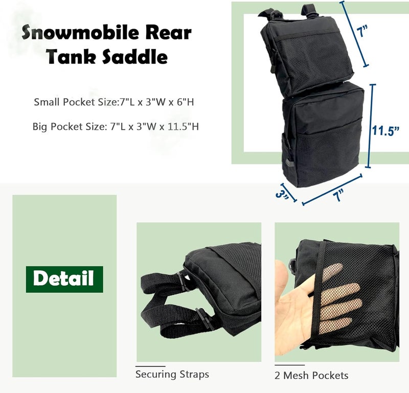 FCOUIID COCO ATV Fender Bags 2-Pack - Black ATV Tank Saddle Bags for Cargo Storage - Image 2