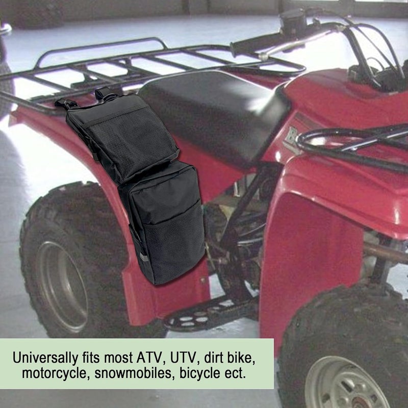 FCOUIID COCO ATV Fender Bags 2-Pack - Black ATV Tank Saddle Bags for Cargo Storage - Image 3