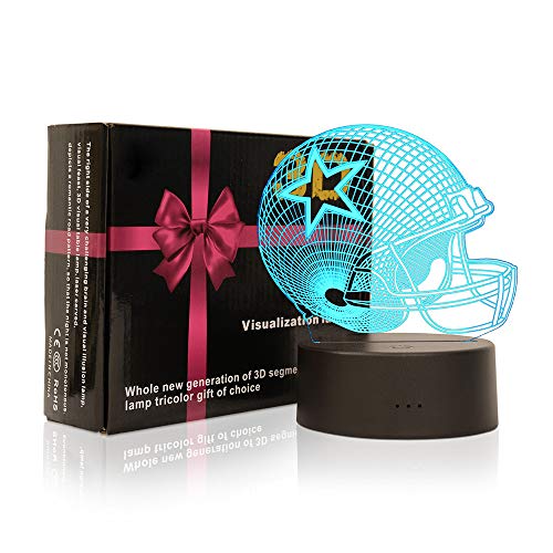 TITISKIN 3D Illusion LED Night Light,7 Colors Gradual Changing Touch Switch USB Table Lamp for Holiday Gifts or Home Decorations (Baseball Helmet) - Image 2