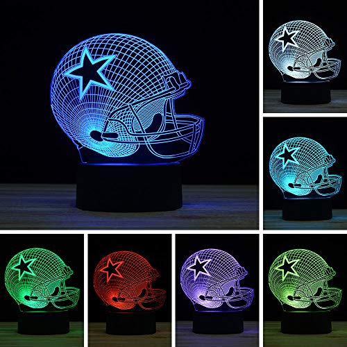 TITISKIN 3D Illusion LED Night Light,7 Colors Gradual Changing Touch Switch USB Table Lamp for Holiday Gifts or Home Decorations (Baseball Helmet) - Image 1