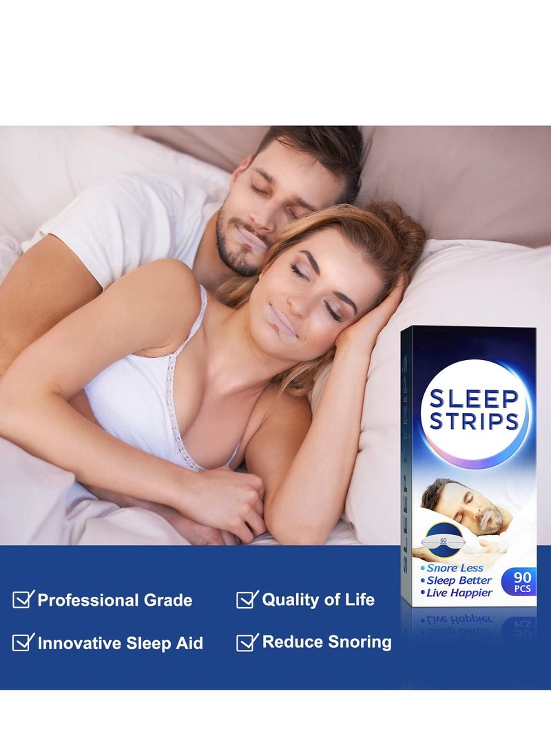 SYOSI شرائط النوم شريط الفم ترقية شرائط الفم المضادة للشخير لتحسين التنفس الأنف أقل التنفس والشخير تحسين النوم ليلا للرجال النساء 90 جهاز كمبيوتر شخصى - Image 2