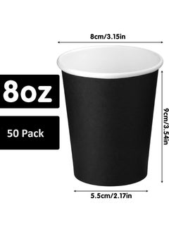 QUALITY Paper Cups Black 8 Oz, 50 Pieces  - Image 3
