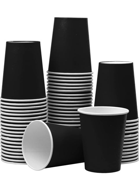 Paper Cups Black 8 Oz, 50 Pieces