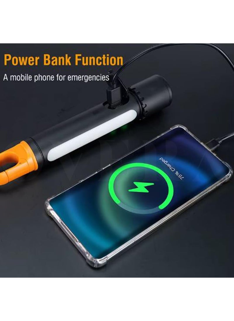 OVERA overa Work Light Rechargeable Underhood Work Light with Hooks Multifunctional Rechargeable Torch Flashlight Zoomable LED Torch Light Powered for Car Repairing Inspection Workshop Emergency  - Image 4