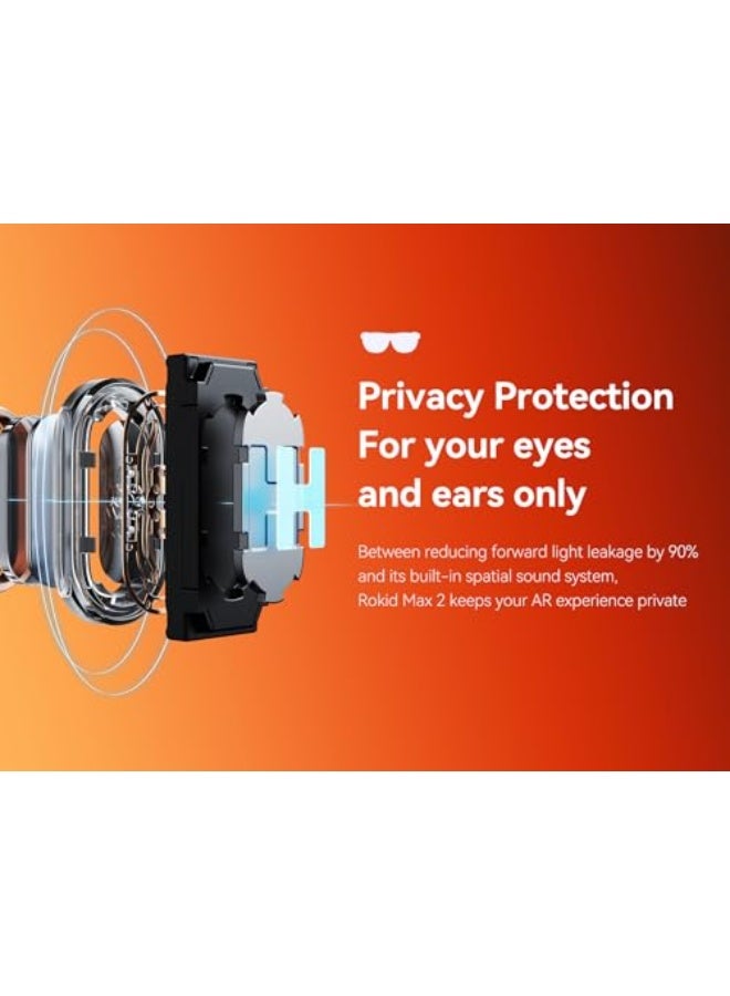 Rokid Max 2 AR, 215" Micro OLED Display, 50° FOV, 600 nits Brightness, Compatible with Smartphones, Steam Deck, ROG and More, Immersive Wearable Gaming Display - Image 5