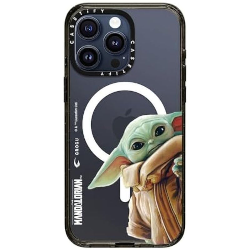 Casetify Impact iPhone 15 Pro Max Case 【Mandalorian Co-Lab / 8.2ft Drop Protection/Compatible with Magsafe】 - Grogu - Clear Black - Image 2