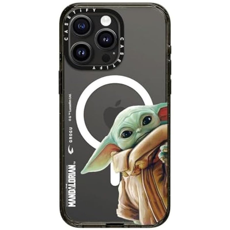 Casetify Impact iPhone 15 Pro Max Case 【Mandalorian Co-Lab / 8.2ft Drop Protection/Compatible with Magsafe】 - Grogu - Clear Black - Image 4