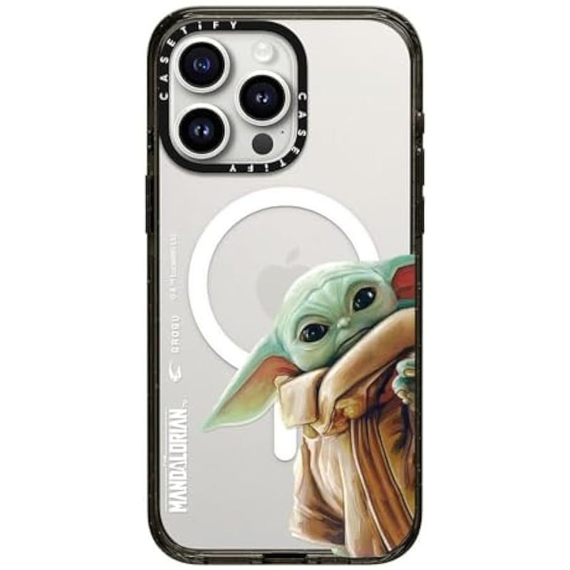 Casetify Impact iPhone 15 Pro Max Case 【Mandalorian Co-Lab / 8.2ft Drop Protection/Compatible with Magsafe】 - Grogu - Clear Black - Image 3