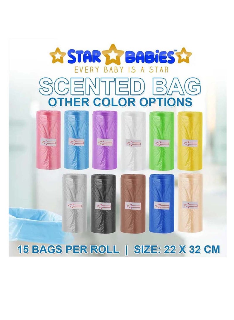 STAR BABiES Star Babies Combo Pack (Disposable Changing mat 6pcs, Scented Bag 2pcs (30bags) with  Disposable Breast Pad 5pcs) - Blue  - Image 4