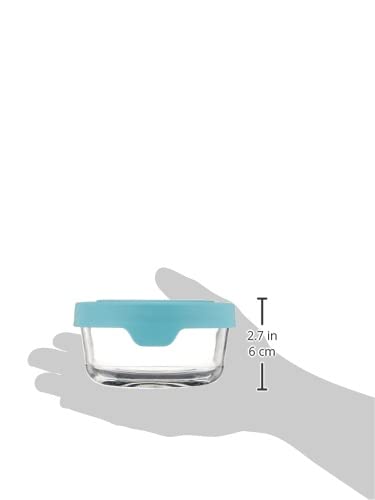 Anchor Hocking 2 Cup Glass Storage Containers with Lids, Set of 6 Glass Food Storage Containers with Mineral Blue TrueSeal Lids - Image 2