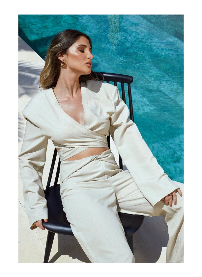 Miss Pap - Tia Cross Over Wrap Crop Top - Image 1