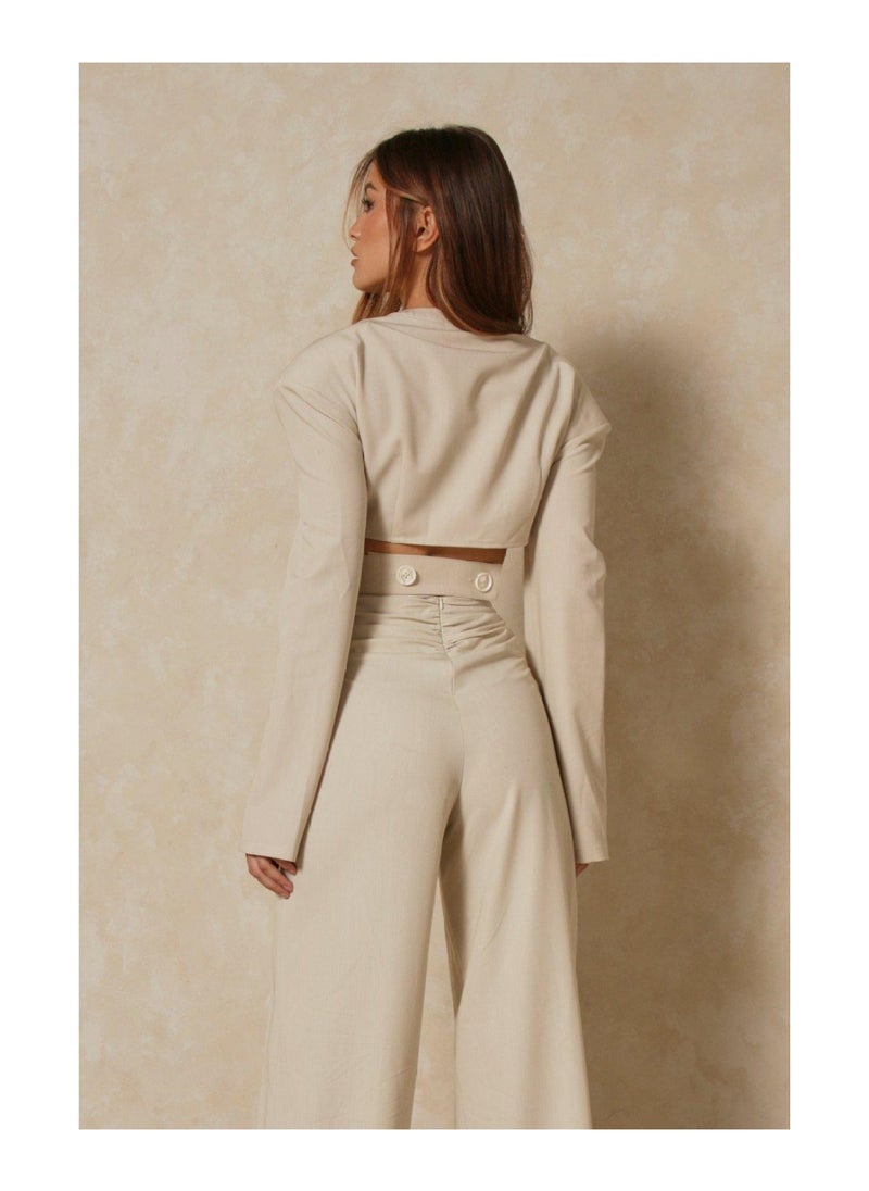 Miss Pap - Tia Cross Over Wrap Crop Top - Image 1
