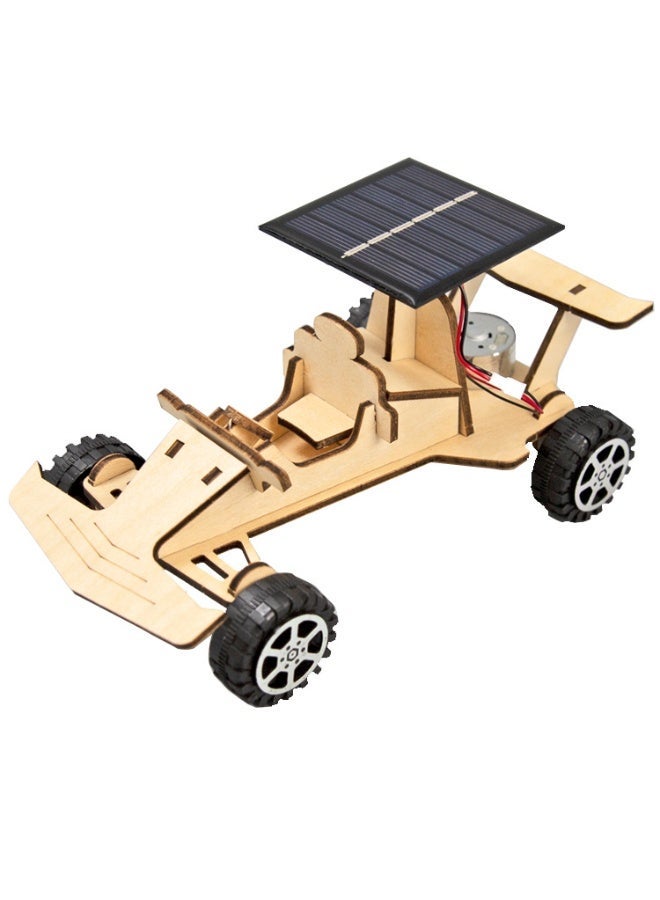 مجموعة تركيب خشبية: سيارة سباق بالطاقة الشمسية + مولد يدوي – لعبة تعليمية STEM لتحويل الطاقة والفيزياء - Image 2