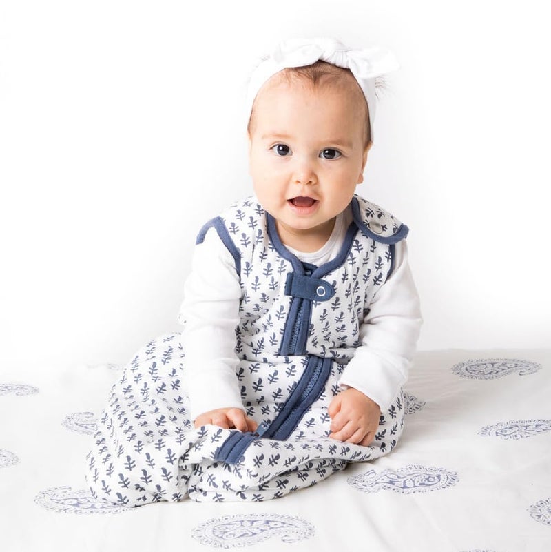 Malabar Baby 100% Organic Cotton Lightweight Wearable Baby Sleeping Sack, Super Soft Quilted Wrapper Blanket Bag, Reversible, Breathable, Hypoallergenic Fabrics - Fort, Large (18-36M) - Image 1