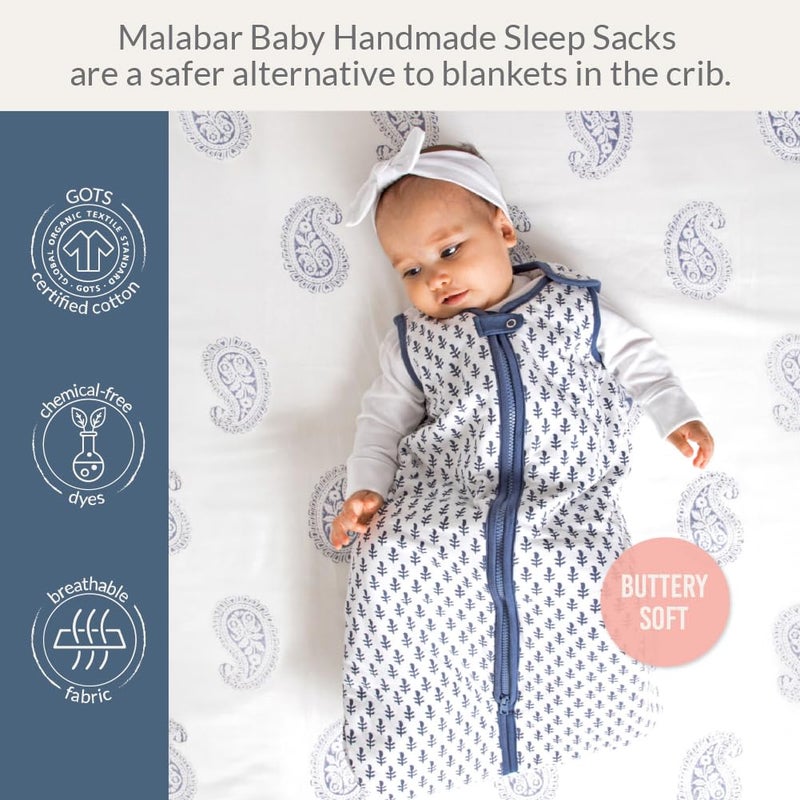 Malabar Baby 100% Organic Cotton Lightweight Wearable Baby Sleeping Sack, Super Soft Quilted Wrapper Blanket Bag, Reversible, Breathable, Hypoallergenic Fabrics - Fort, Large (18-36M) - Image 3