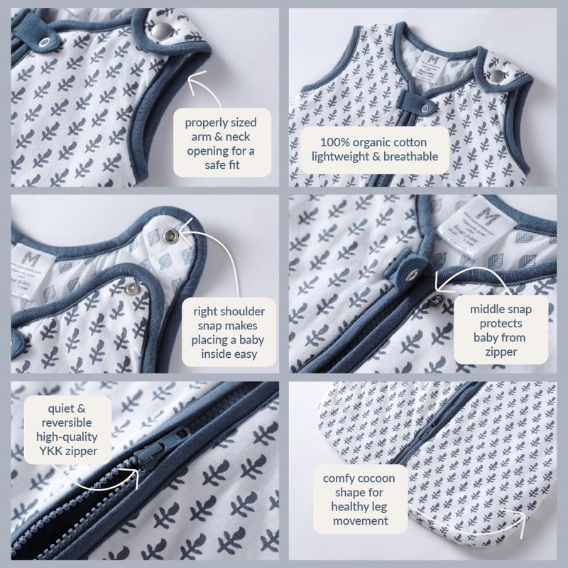 Malabar Baby 100% Organic Cotton Lightweight Wearable Baby Sleeping Sack, Super Soft Quilted Wrapper Blanket Bag, Reversible, Breathable, Hypoallergenic Fabrics - Fort, Large (18-36M) - Image 4