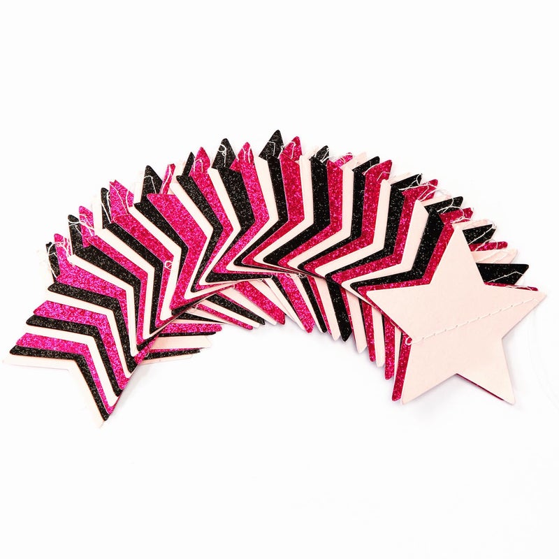 Hugtmr Hot-Pink Black Birthday Party-Decorations Garland - 62ft Twinkle Little Star Baby Girl Hanging Streamers Banner Graduation Engagement Bachelorette Decor Hugtmr - Image 3