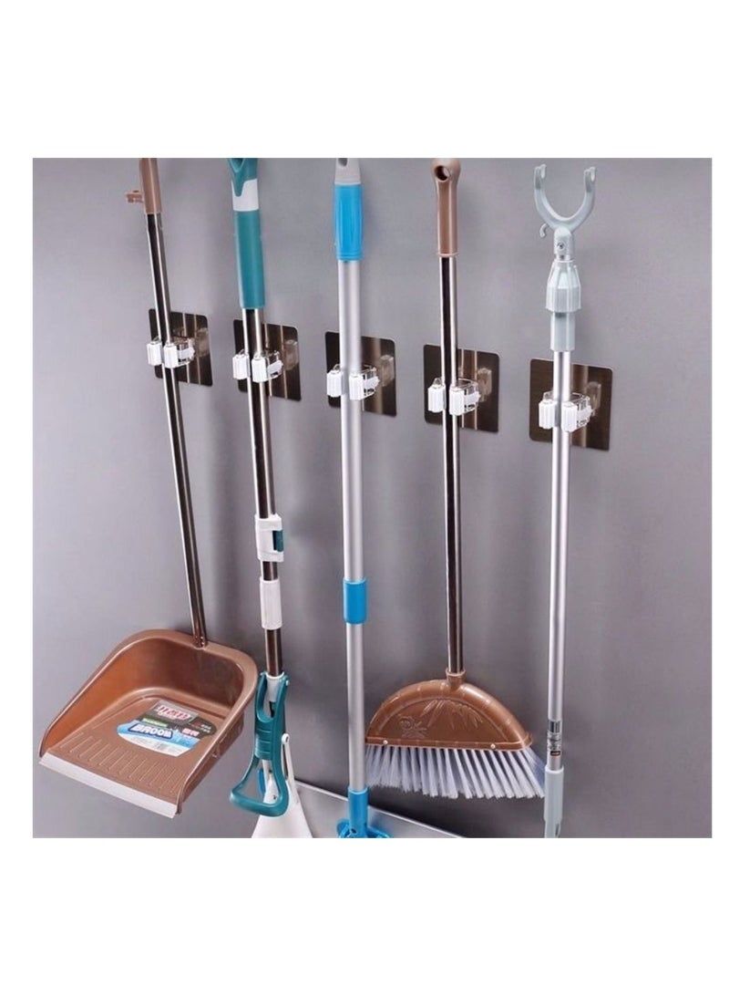 Punch-Free Mop Rack Bathroom Rack Mop Hanger Wall-Mounted Mop Rack Strong Hook Hanging Mop Artifact Set Of Three - Image 4