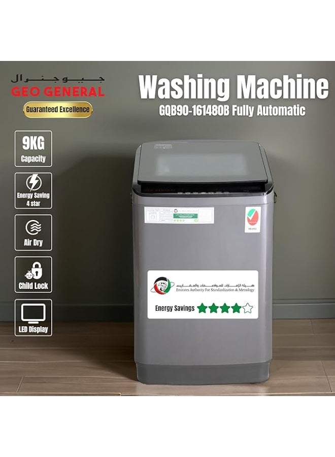 GEO GENERAL GQB90‑161480B Fully‑Automatic Top‑Load Washing Machine – 9 kg Capacity, 1,400 RPM, Child Lock & Air Dry - Image 2