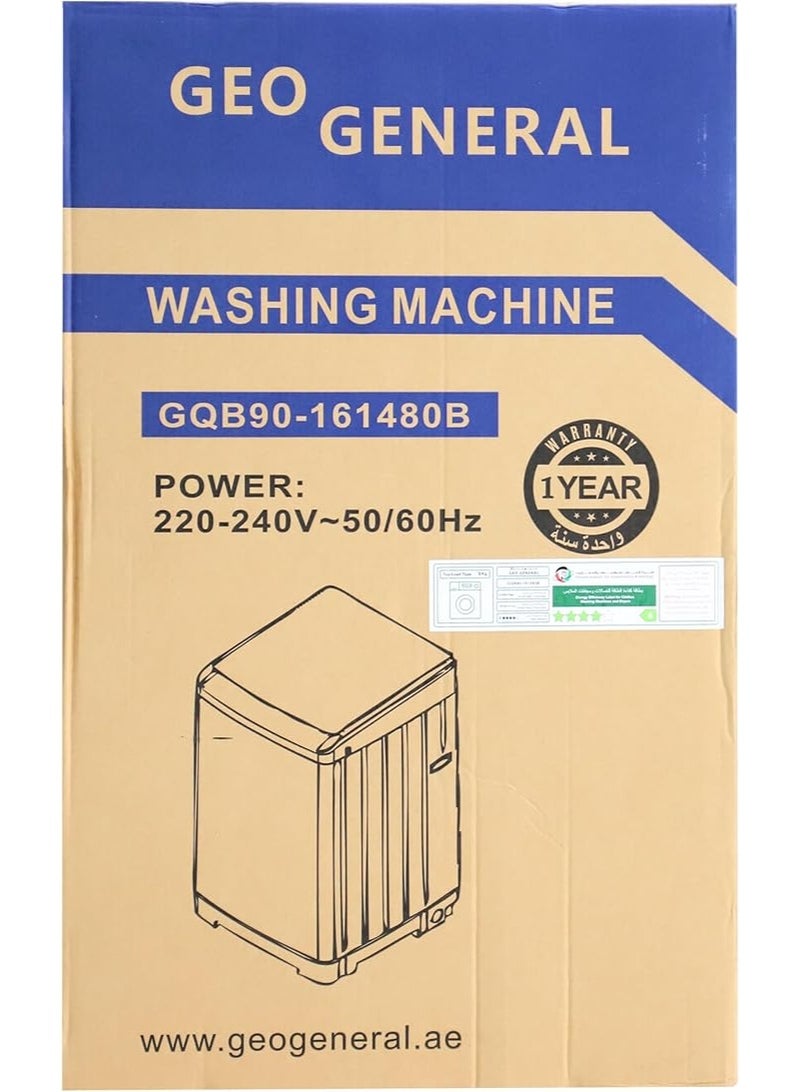 GEO GENERAL GQB90‑161480B Fully‑Automatic Top‑Load Washing Machine – 9 kg Capacity, 1,400 RPM, Child Lock & Air Dry - Image 4