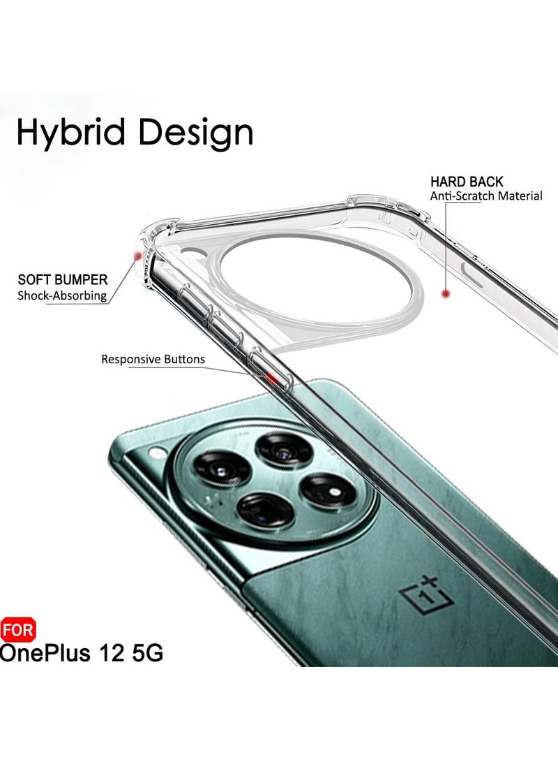 AROAQ Crystal Clear Back Cover Case for OnePlus 12 5G | 360 Degree Protection | Shock Proof Design | Transparent Back Cover Case for OnePlus 12 5G (PC & TPU, Transparent Bumper) - Image 5
