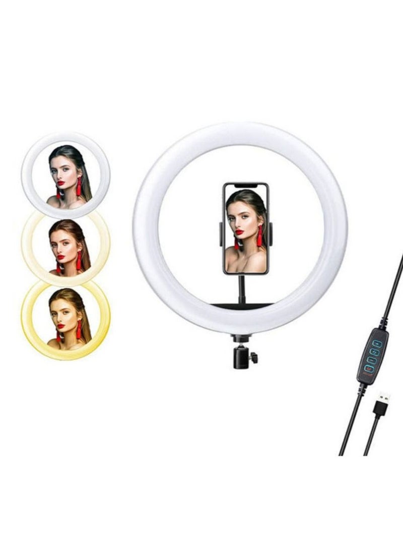 DUSALA 12-Inch LED Dimmable Photography Ring Light White, 3 Lighting Modes,Brightness Adjustable for Live Streaming Selfie Photography Video Shooting - Image 3