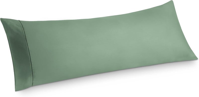 Bedsure Body Pillow Case Cover - Sage Green Brushed Microfiber Long Pillow Cases, Ultra Soft and Cozy Body Pillowcase with Envelope Closure for Kids, Wrinkle, Fade Resistant, 1 Pack, 20x54 Inches - Image 1