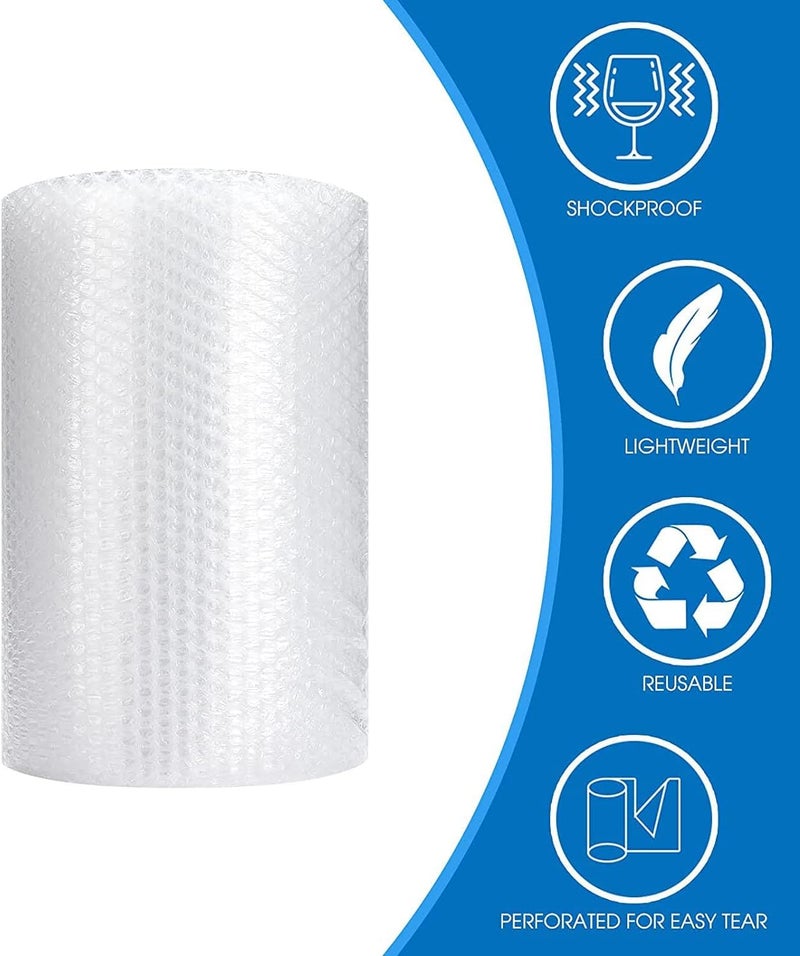 sumono Bubble Cushioning Wrap Roll, 12 Inch x 36 Feet Total Bubble Roll Perforated 12 Inch Included 10 Fragile Sticker Label - Image 2