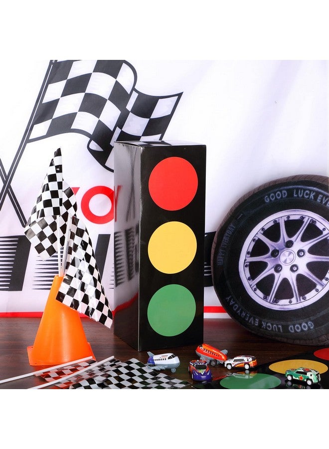 Zhanmai صناديق تفضيل إشارة المرور زهانماي 2 قطعة 17'' صناديق النقل لمركز الزينة إشارة المرور لتزيين الطاولة لحفلة عيد ميلاد موضوع السيارة للصبي أو الفتاة زينة حفلة البناء والسباق لوازم الهدايا الجيدة - Image 2