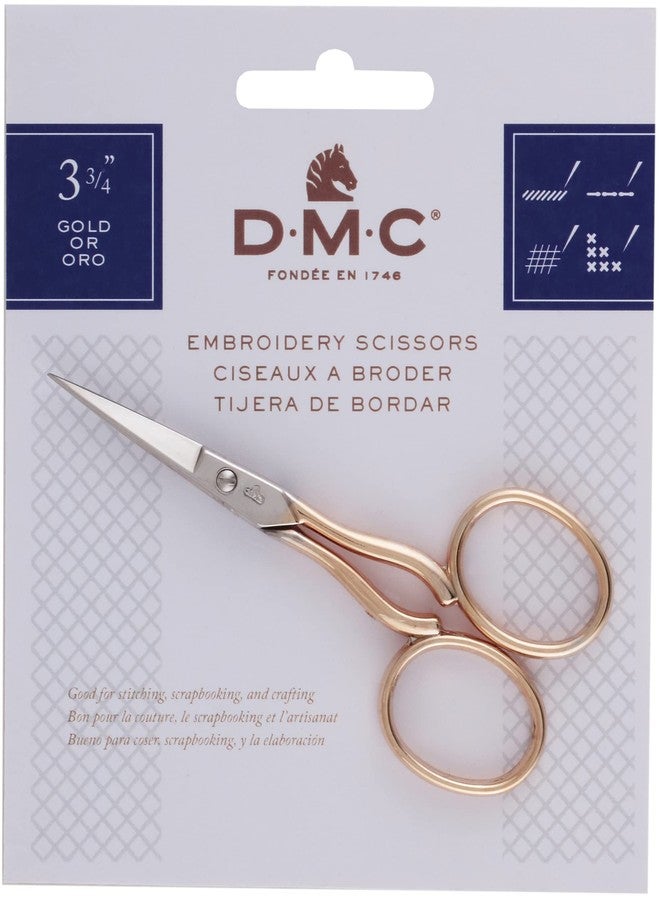 DMC 6123/3 Embroidery Scissor, 3-3/4-Inch, Gold/Silver - Image 1