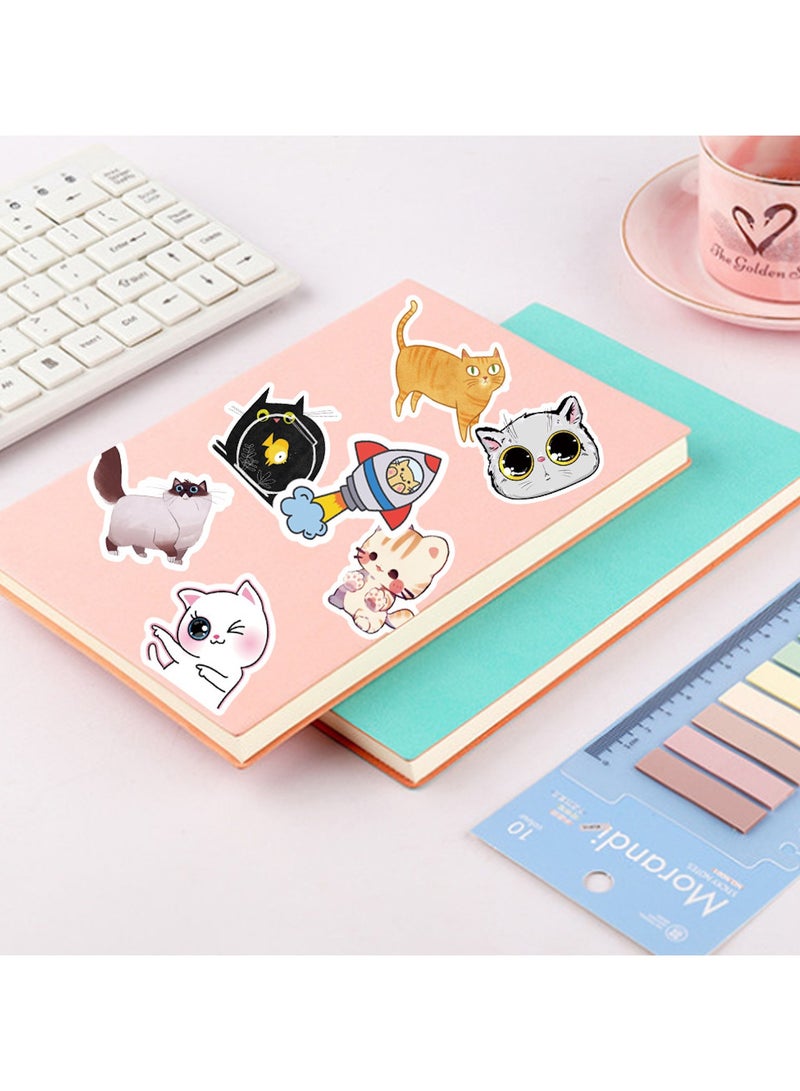 ORAINBOW 50pcs Cute Cat Stickers Kawaii Waterproof Vinyl Animal Stickers for Water Bottle Laptop Skateboard Bicycles Bumper Sticker Decals for Kids Teens Girls Adults  - Image 4