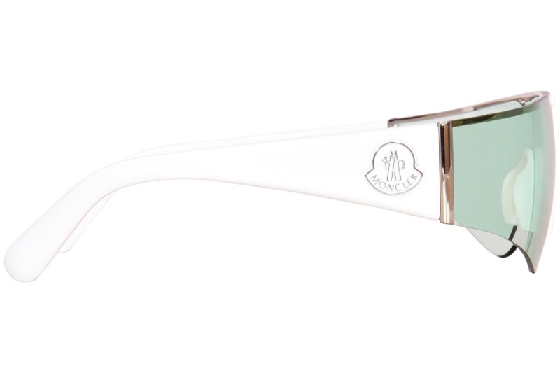 Moncler Sunglasses ML 0247 Ombrate 21N Shiny Optical White, Palladium/Aqua Len - Image 3