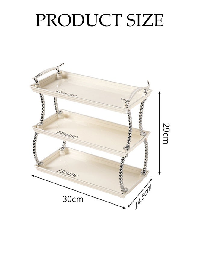 DUNISO 3-Tier Storage Rack,Stand Shelf for Home ,Office ,Kitchen and Bathroom,Shelf Organizer,Space-Saving Lightweight Durable PET Plastic - Image 2