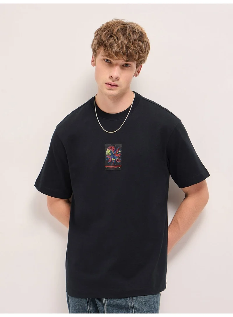 Men's Black Dynamic Eagle Flight Vibrant Abstract Crew Neck T-shirt Perfect For Casual Wear, Gym, Travel, Or Layering Stylish And Versatile Essential For Every Wardrobe