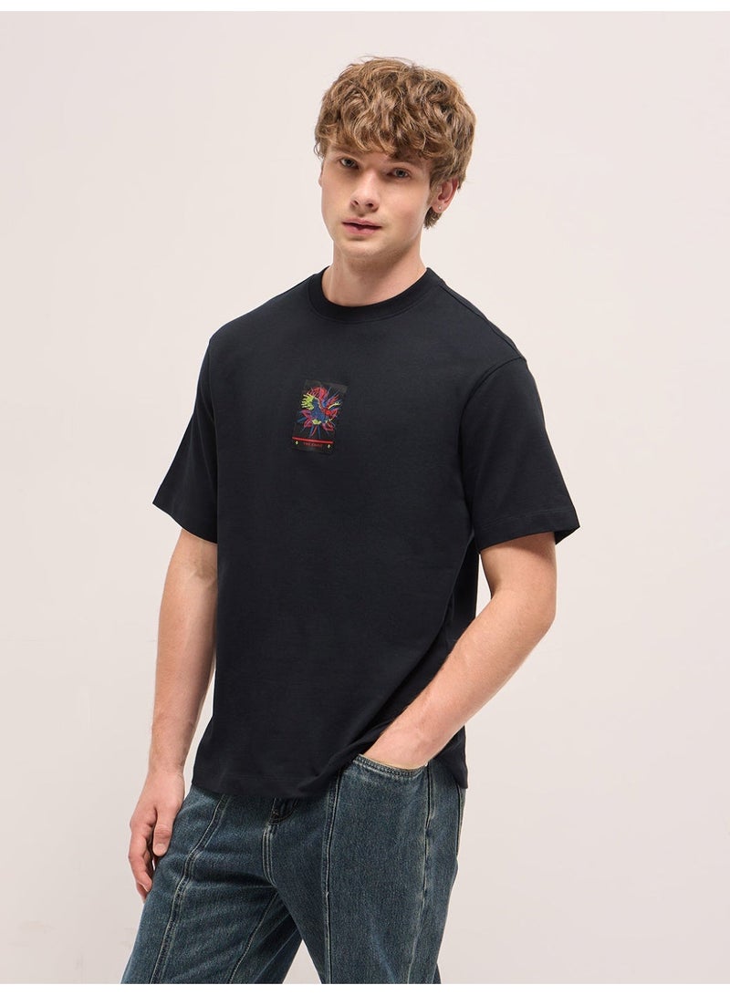 THE BEAR HOUSE Men's Black Dynamic Eagle Flight Vibrant Abstract Crew Neck T-shirt Perfect For Casual Wear, Gym, Travel, Or Layering Stylish And Versatile Essential For Every Wardrobe - Image 4
