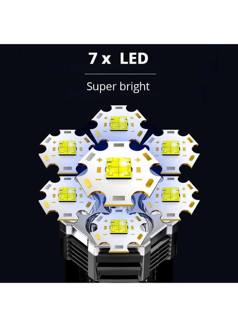 EzzySo - Rechargeable LED Flashlight with COB Side Light, Super Bright Flashlight Battery Powerd Waterproof Handheld Flashlights - Image 1