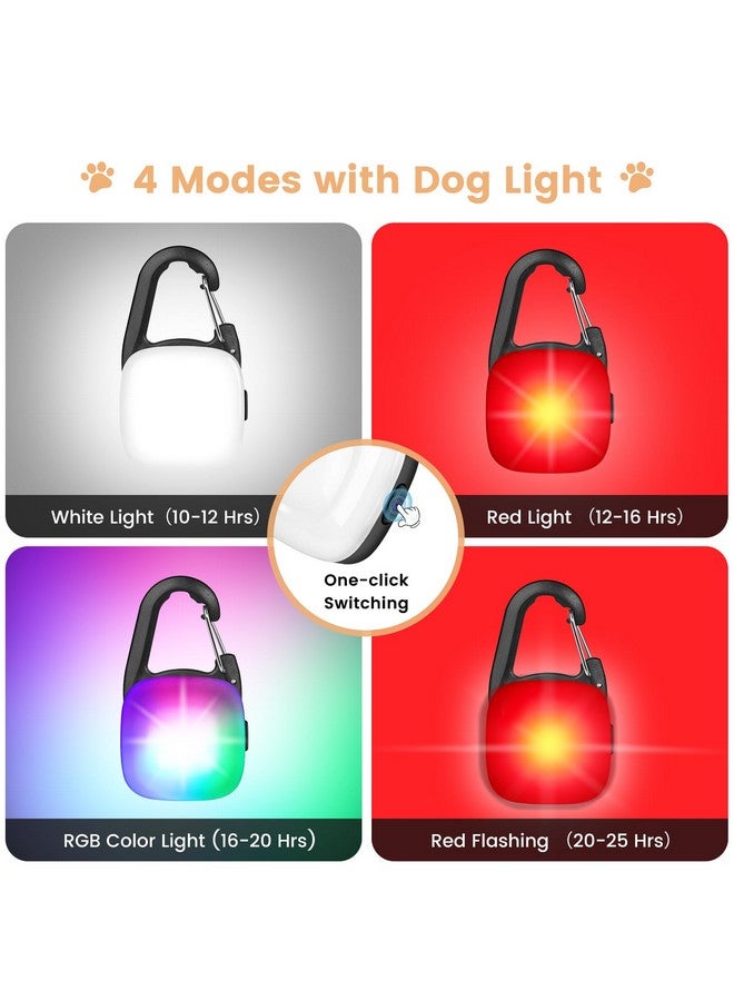 HMNYSOL Dog Lights for Night Walking, 2 Pack 4 Modes Dog Collar Light, IP68 Waterproof Type-C Rechargeable Pet Safety LED for Running, Cycling, Camping, Climbing (Black)  - Image 2